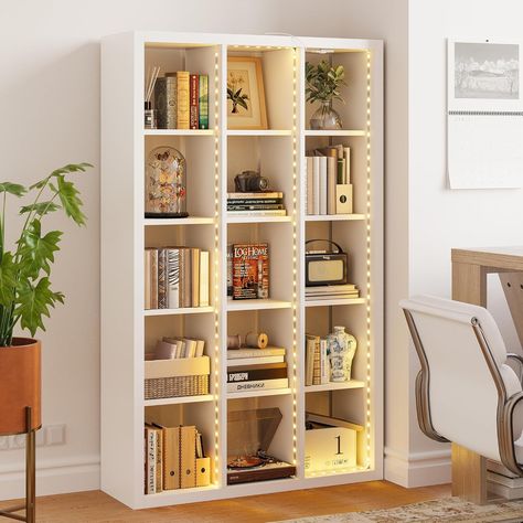 Ample Storage Space: With 15 cubes, this bookcase offers ample room for organizing books, documents, DVDs, audio, picture frames, and potted plants keeping your space tidy and clutter-free Audio Picture, Cube Bookshelf, Cute Bookshelves, Organizing Books, Bookshelf Display, Cube Bookcase, Bookshelf Storage, Shelf Organizer, Bookcase Storage