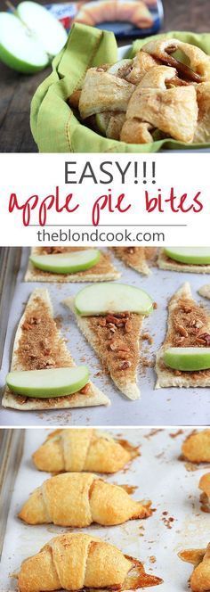 Resep Pasta, Apple Pie Bites, Easy Apple Pie, Pie Bites, Best Party Food, God Mat, Easiest Apples, Snacks Für Party, Crescent Rolls