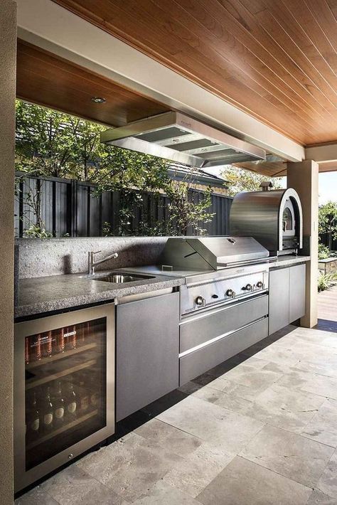 Design Per Patio, Design Grill, Backyard Barbeque, Modern Outdoor Kitchen, Outdoor Kitchen Decor, Grill Station, Outdoor Kitchen Bars, Outdoor Bbq Kitchen, Outdoor Kitchen Appliances