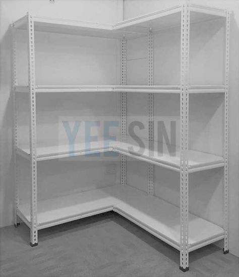 Storage Racks Ideas Shelves, Steel Rack Storage, Racks Design Display For Shop, Store Rack Design, Storage Racks Metal Shelving Units, Small Store Room Ideas, Rack Design For Shop, Metal Racks Storage Ideas, Storeroom Ideas