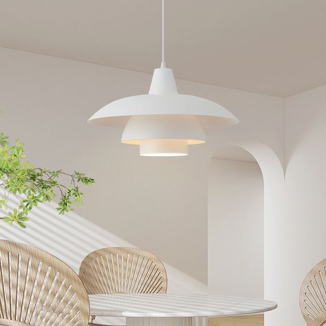 Scandinavian Style Pendant Light with Tiered Shade Detail, Perfect for Kitchen, Dining, Bedroom and Entryway- Modern Nordic Danish Decor, Entryway Modern, Contemporary Pendant Lights, Pendant Fixture, Glass Ceiling Lights, Crystal Lighting, Elegant Kitchens, Naples Fl, Modern Glass