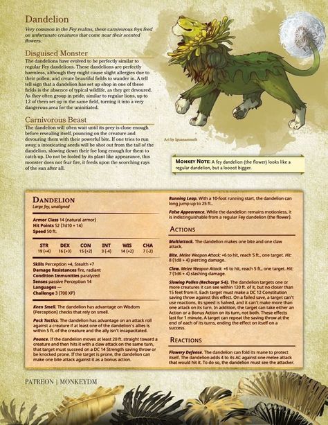 Dnd Pets, Plant Monsters, Jungle Creatures, Dnd Dm, Terraria House, Dnd Creatures, The Hunting Party, Dnd Things, Dungeons And Dragons Races