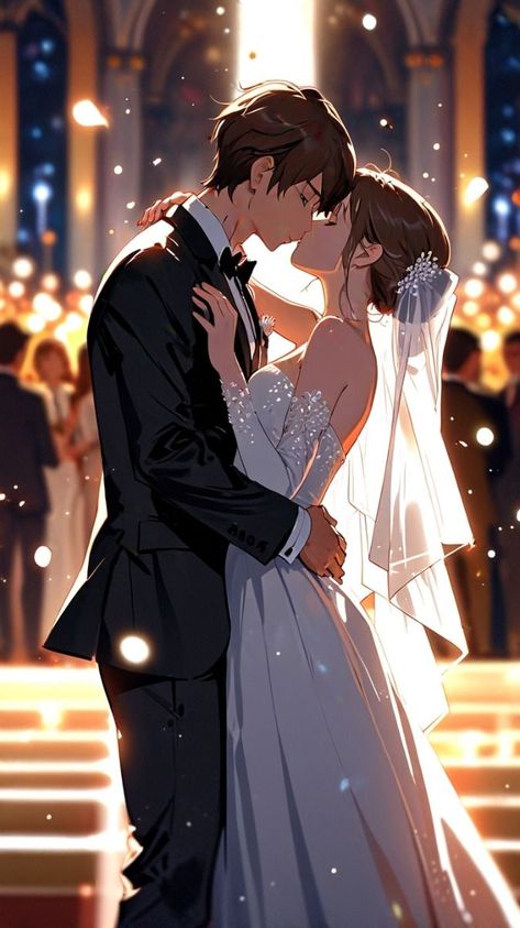 Romantic Cartoon Couples Relationships, Couples Illustration Romantic, Wedding Anime, Amanda Oleander, When No One Is Watching, Romantic Artwork, Being In A Relationship, Anime Wedding, Cartoon Love Photo