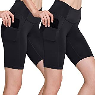 TSLA Women's High Waisted Bike Shorts, Workout Running Yoga Shorts with Pocket(Side/Hidden), Athletic Stretch Exercise Shorts Sports Pants Women, Performance Wear, Under Dress, Hidden Pocket, 4 Way Stretch Fabric, Yoga Shorts, Active Women, Yoga Women, Biker Shorts