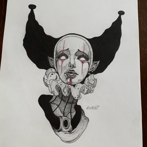 Skull Clown, Clown Skull, Court Jester, Art References, Beautiful Things, Skull Tattoo, Art Reference, Art Drawings, Humanoid Sketch