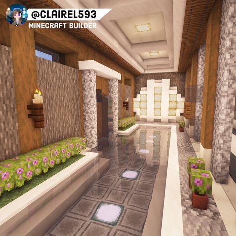 #minecraftbuildingideas #minecraft #minecraftbuilds #minecraftsurvival #minecraftbuilding #interiordesign Modern Minecraft Interior, Minecraft Indoor Aquarium, Minecraft Interior Design Big House, Minecraft Yoga Studio, Modern Minecraft Stairs, Interior Minecraft Design, Minecraft Modern Ideas, Indoor Pool Minecraft, Minecraft Base Interior Ideas