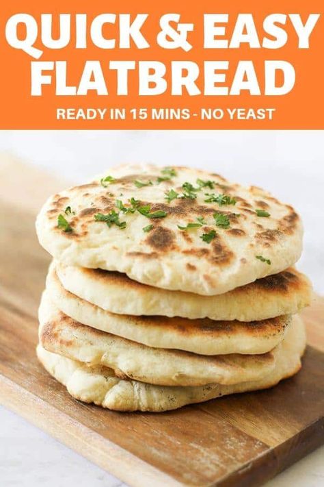 Yogurt Flatbreads With Flavored Butter, Garlic Flatbread In Air Fryer, Garlic Butter Flatbread, Garlic And Butter Flatbread Recipe, Yogurt Flatbread Recipe, Yoghurt Flatbread, Quick Flatbread, Yogurt Flatbread, Flatbread Pizzas