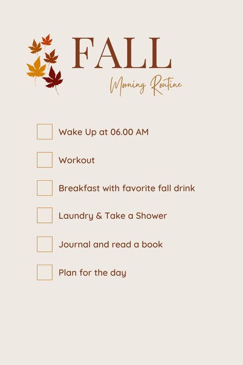 Fall Morning Routine Fall Morning Routine, Morning Routine Productive, November Challenge, Fall Morning, Fall Mood Board, Relationship Therapy, Fun Fall Activities, Autumn Morning, Happy Fall Y'all