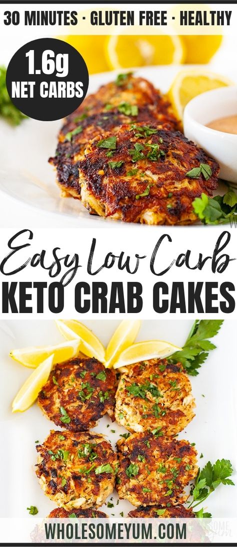 Keto Crab Cakes, Gluten Free Crab Cakes, Low Carb Crab Cakes, Crab Cakes Easy, Crab Cakes Recipe, Crab Cake Recipe, Crab Cake, Keto Pancakes, Resep Diet