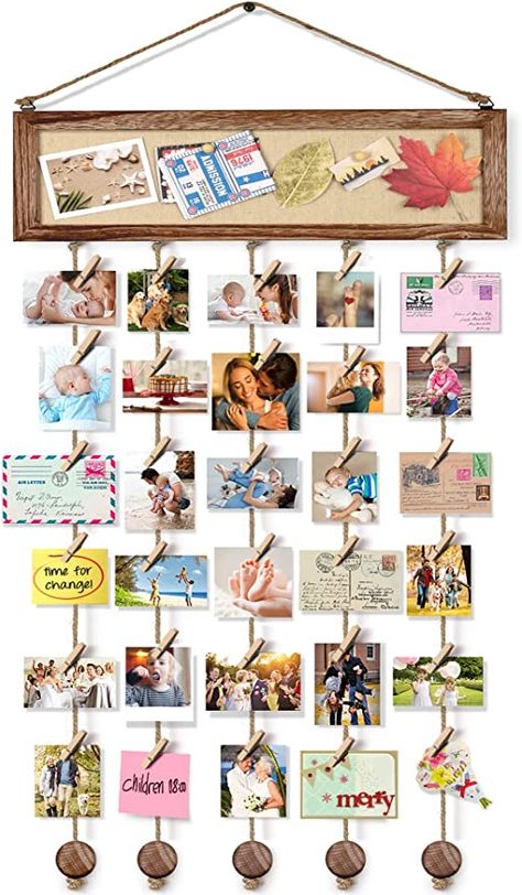 Wood Bulletin Board, Hanging Multiple Pictures, Picture Frames Collage, Hanging Photo Display, Collage Wall Decor, Creative Bulletin Boards, Frames Collage, Multi Picture Frames, Pictures Frames