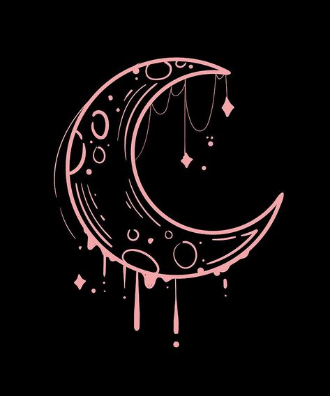 pastel goth moon🖤🎀🥀 Aesthetic Indie Drawing Ideas, Moon Lovers Aesthetic, Girly Goth Aesthetic, Pastel Goth Background, Goth Aesthetic Wallpaper, Gothic Drawings, Lovers Aesthetic, Pastel Goth Aesthetic, About Moon