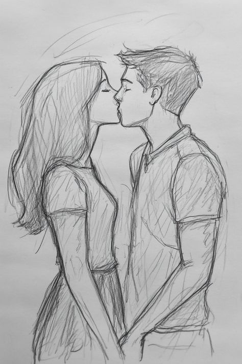 Drawing Of Boyfriend And Girlfriend, Cute Kissing Drawing, Kissing Couple Drawing Base, Cute Couple Drawings Ideas, Kiss Sketch Simple, Drawings Of Couples Kissing, Drawing Poses Kissing, Kissing Pose Drawing Reference Couple, Drawing Ideas Couples Easy