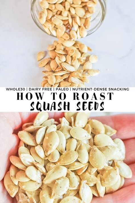 Pie, How To Roast Squash, Roasted Squash Seeds, Roast Squash, Butternut Squash Seeds, Snack Mixes, Squash Seeds, Healthy Holiday Recipes, How To Roast