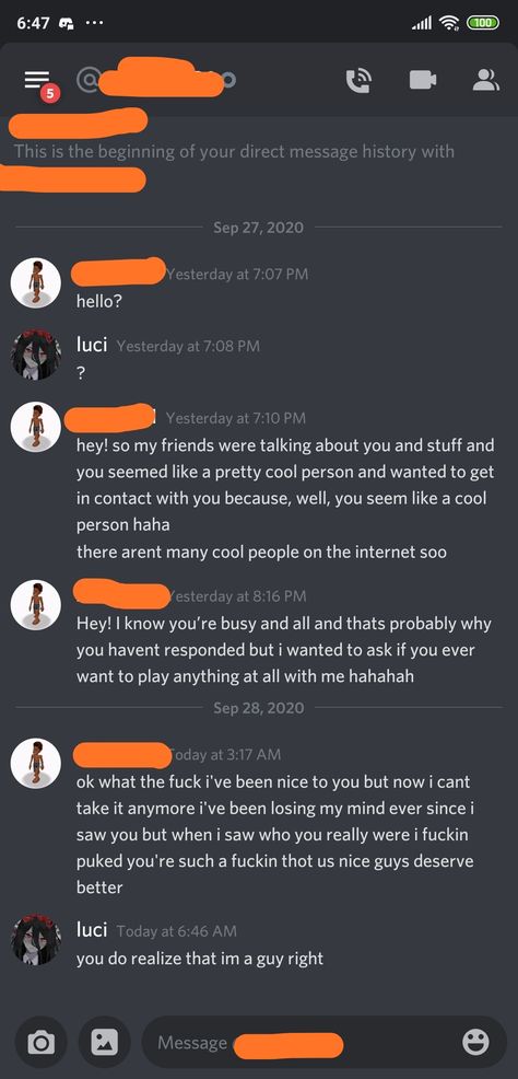 a random person (who ive never met before) sent me a message on discord thinking that i was a girl and i don't blame him. (previous post got removed so i censored the stuff that i forgot to censor last time) - ThorGift.com - If you like it please buy some from ThorGift.com Discord Messages, Random Person, Cute Couples Texts, Couple Texts, Handsome Guys, I Wake Up, With My Friends, Face Reveal, Funny Messages