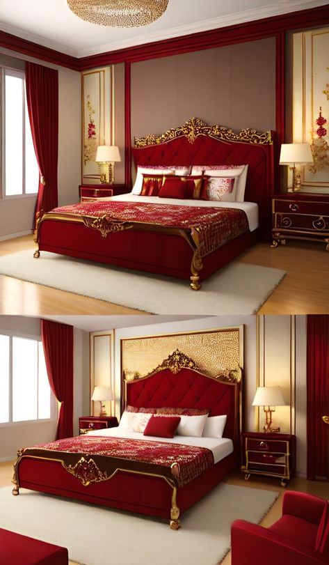 Bedroom Set Designs, Luxury Bedroom Sets, Royal Bedroom, Luxury Furniture Living Room, Luxury House Interior Design, Luxury Bedding Set, Indie Room, Bed Furniture Design, Bedroom Furniture Design