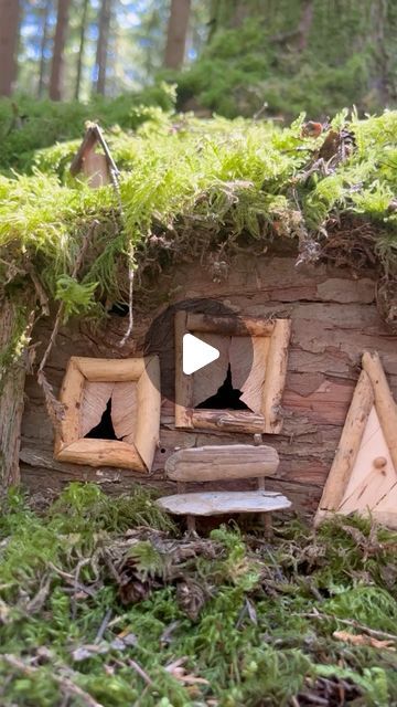 Fairy Houses Kids, House Of Leaves, Ephemeral Art, Fairy Village, Fairy House Diy, Craft Sticks, Somewhere Only We Know, Hobbit House, Gnome House