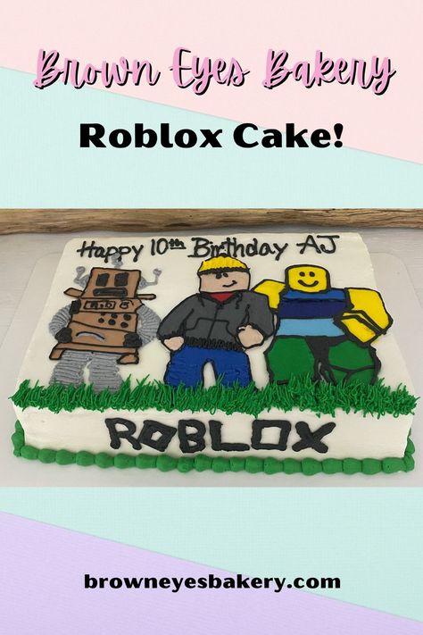 Roblox Sheet Cake, Roblox Cakes, Buttercream Icing Cake, Roblox Birthday Cake, Cake Sheet, Godzilla Birthday, 9th Birthday Cake, Roblox Party, 7th Birthday Cakes