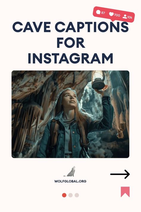 Woman with lantern exploring a cave, advertisement for Instagram captions.
A screenshot of a checklist with various adventurous activities and caving themes, including emojis.
A happy woman with a laptop surrounded by social media engagement symbols, advertising a free Instagram engagement service. Caves Captions Instagram, Cave Quotes Adventure, Cave Captions Instagram, Vietnam Cave, Cave Photoshoot, Cave Quotes, Adventure Captions, Luray Caverns, Cave Hotel