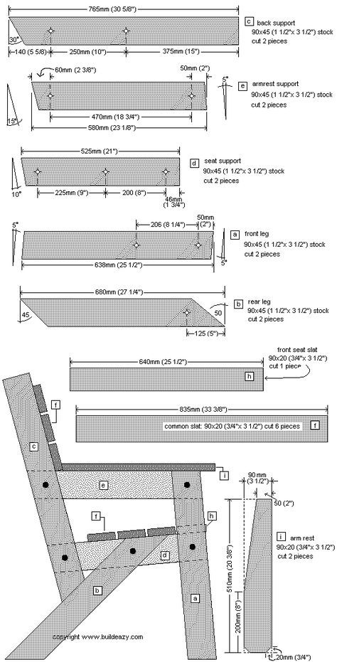 Garden Chair Plans, Wooden Furniture Plans, Kursi Outdoor, Wood Chair Diy, Wooden Outdoor Furniture, Pallet Patio Furniture, Simple Garden, Pallet Patio, Outdoor Furniture Plans