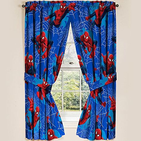 Spiderman Room Decor, Boys Bedroom Curtains, Spiderman Bedroom, Man Bedroom, Spiderman Room, Superhero Bedroom, Spiderman Kids, Kids Comforters, Kids Canopy