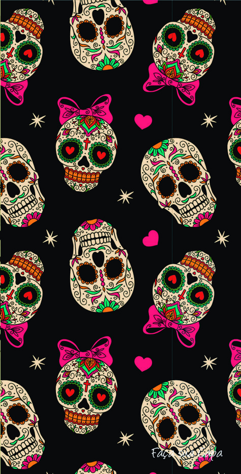 Sugar Skull Wallpaper, Halloween Sugar Skull, Tumblr Iphone, Sugar Skull Halloween, Colorful Skulls, Sugar Skull Art, Halloween Tags, Skull Artwork, Halloween Wallpaper Iphone