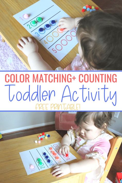 Free printable activity for toddlers to help them with their color matching and learning their numbers. Simple no prep activity that's educational as well! Sand Recipe, Educational Toddler Activities, Maluchy Montessori, Moon Sand, Aktiviti Kanak-kanak, Activity For Toddlers, Counting Activity, Easy Toddler Activities, Sensory Activities Toddlers