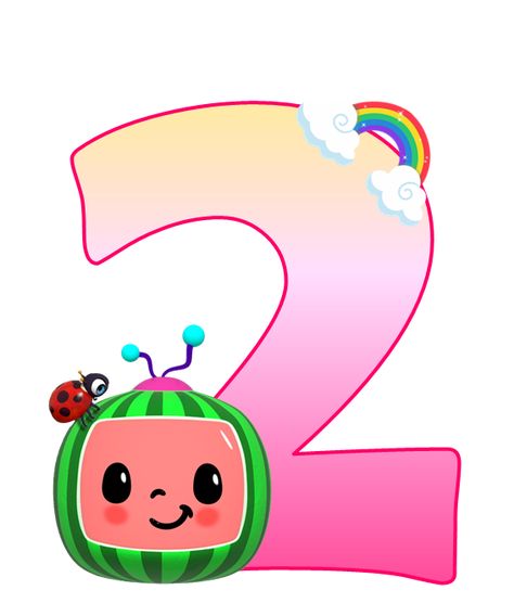 Cocomelon Cake Topper Printable Number 2, Cocomelon Number 2 Printable, Number 2 Cocomelon Cake, Number 2 Cocomelon, Diy Cocomelon Decorations, Cocomelon Cricut, Cocomelon Topper, Cocomelon Piñata, Festa Cocomelon