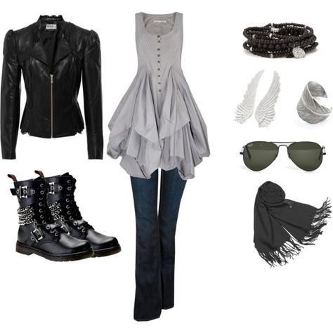 Rock Muslimah Style, Rock And Roll Outfits, Muslimah Style, Rocker Look, Grey Dresses, Rocker Style, Rock Chic, April 2012, Zipper Jacket