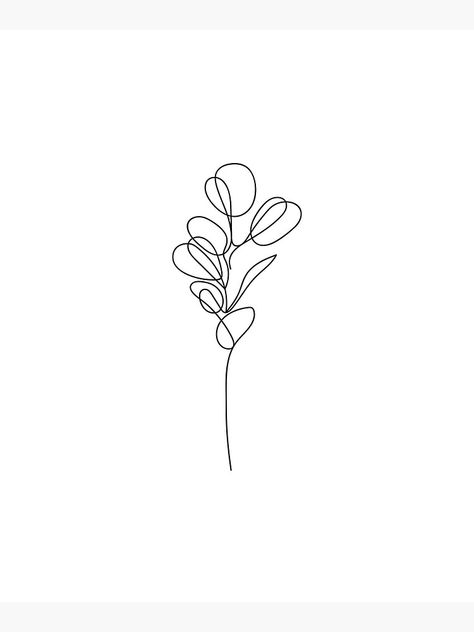 "One Line Eucalyptus Leaf Branch" Mounted Print by AgataCreate | Redbubble Eucalyptus Branch Tattoo, Eucalyptus Tattoo, One Line Tattoo, Branch Tattoo, Eucalyptus Branches, Eucalyptus Leaf, Line Flower, Phone Aesthetic, Eucalyptus Leaves