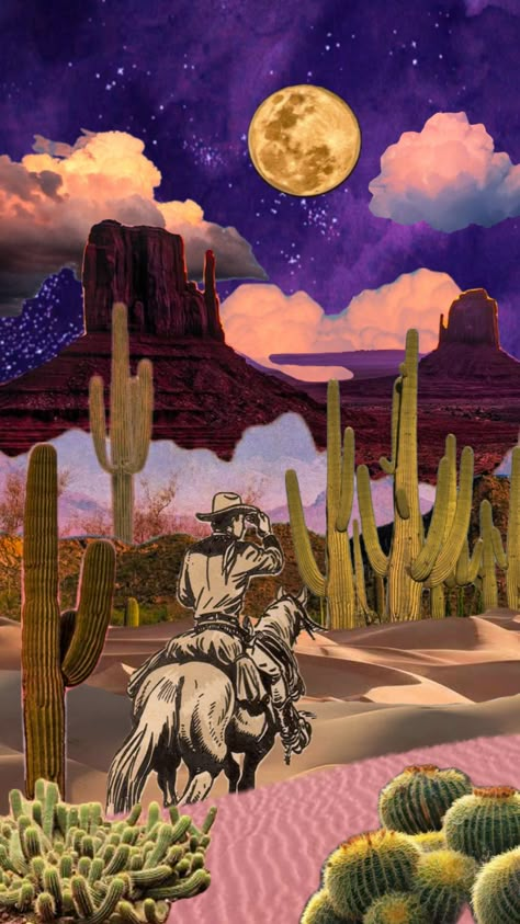 #wildwest #wildwestaesthetic #western #westernaesthetic #cowboy #cowboyaesthetic #desert #desertaesthetic November Wallpaper, Mountains Aesthetic, Cowboy Aesthetic, Space Cowboys, Western Aesthetic, Collage Art Mixed Media, Girl Meets World, Tiki Bar, Pastel Aesthetic