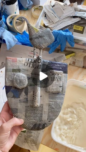 Osa Rosti ART on Instagram: "Yesterday I started to papier- mache some of my wall masks. I managed to do 5 so far. However, they’re just half done because I do between 5-10 layers (or more) of paper strips on each one. Usually I do half and then dry them completely and then do the other half of strips. The more layers of paper strips you put on, the harder and more durable your art piece will become. It’s a lot of work but I truly do enjoy it….but yes I do get tired 😅. Recipe for wheat paste glue: 1 cup wheat flour to 5 cups water. Mix and bring to a boil. Stir continuously so to not get lumps. Store in a container in fridge. Will keep for about a week or so (make sure to check for molds). #mixedmediaart #papermacheart #papiermache #cartapesta #craft #makersgonnamake #recycledpaperart #ho Toilet Paper Mache Recipe, Paper Paste Art, Recipe For Paper Mache Paste, Paper Glue Art, Paper Mache Molds, Paper Mache Diy Tutorials, Paper Mache Dolls Tutorial, Paper Mache Tray, Papier Mache Wall Art