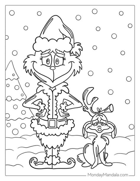 Rudolph Coloring Pages, The Grinch Pictures, Grinch Coloring Pages, Kids Christmas Coloring Pages, Christmas Colouring Pages, Free Christmas Coloring Pages, Christmas Coloring Sheets, Printable Christmas Coloring Pages, Coloring Page Ideas