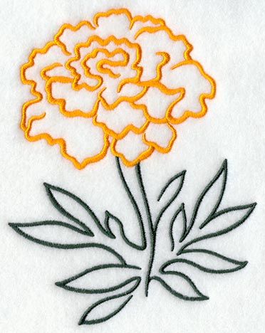 marigold Marigold Tattoo, Tree Tattoo Designs, Birth Flower Tattoos, Marigold Flower, Line Art Design, Free Machine Embroidery Designs, Embroidery Library, Tree Tattoo, Birth Flowers