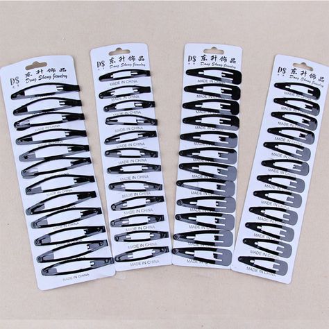 12PCS/Pack New Simple Black Hair Clips Girls Hairpins BB Clips Barrettes Headbands For Womens Hairgrips Hair Accessories 2 Sizes Alat Makeup, Black Hair Clips, Hair Fixing, Magical Makeup, Hair Accessories Clips, Hair Clips Girls, Classy Jewelry, Makeup Items, Clip Hair