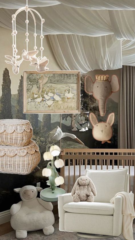 countryside garden nursery rabbit swan decor nursery baby room Gender Neutral Fairytale Nursery, Velvetine Rabbit Nursery, Velvetine Rabbit, Velveteen Rabbit Nursery, Nursery Peter Rabbit, French Country Nursery, Swan Nursery Decor, Swan Nursery, Countryside Garden