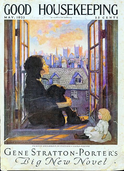 Cover of the May 1923 issue of Good Housekeeping magazine. Jessie Willcox Smith, Good Housekeeping Magazine, A Little Princess, American Illustration, Art Ancien, Dessin Adorable, Good Housekeeping, Vintage Magazines, Vintage Magazine