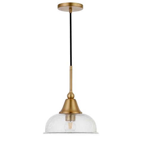 Longshore Tides Rufus 1 - Light Single Dome Pendant & Reviews | Wayfair Seeded Glass Pendant, Traditional Pendant, Farmhouse Glam, Modern Farmhouse Kitchen, Traditional Pendant Lighting, Gold Fixtures, Traditional Dining Room, Kitchen Pendants, Mini Pendant Lights