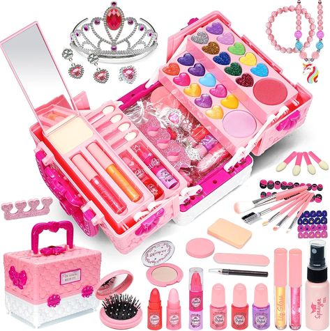 Best Gift for Christmas 🎁🤩 Make Up Starter, Kids Makeup Kit, Childrens Makeup, Real Makeup, Wax Lips, Makeup Toys, Makeup Kit For Kids, Play Makeup, Makeup Sets