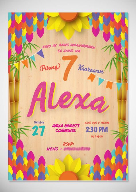 Filipino Fiesta Theme Invitation, Filipino Fiesta Birthday Invitation, Filipino Fiesta Invitation, Filipino Fiesta Birthday Theme, Filipino Fiesta Party Theme, Filipino Themed Birthday Party, Fiesta Theme Party Filipino, Pinoy Fiesta, Fiesta Theme Party Decorations