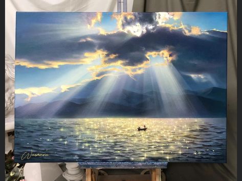 Sky Art Painting, Canvas Painting Designs, Landscape Art Painting, Art Painting Gallery, Painting Art Lesson, Tableau Art, Nature Art Painting, Diy Canvas Art Painting, Amazing Art Painting