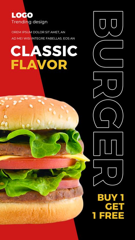 Simple Fashion Hamburger Fast Food Social Media Advertising Instagram Story#pikbest#backgrounds Simple Ads Design, Food Posts Instagram Ideas, Hamburger Poster Design, Fast Food Social Media Design, Simple Social Media Design, Fast Food Social Media Post, Burger Poster Design, Fast Food Social Media, Food Social Media Design