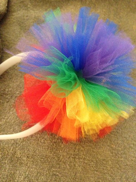 Rainbow Costume Diy, Girls Easter Hats, Rainbow Costumes, Rainbow Themed Birthday Party, Tulle Headband, Costume Carnaval, Pride Festival, Festival Headband, Rainbow Headband