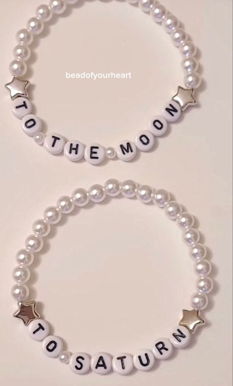 Moon And Saturn Friendship Bracelet, Love You To The Moon And To Saturn Bracelet, Love Bracelets Diy, To The Moon And To Saturn Bracelet, Eras Tour Matching Outfit Ideas, I Love You To The Moon And To Saturn, Best Friend Bracelet Ideas, Love You To The Moon And To Saturn, The Eras Tour Bracelets