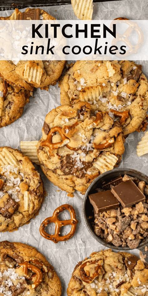 Breakfast Ideas To Bring To A Party, Kitchen Sink Cookies With Oatmeal, Cookies With Long Shelf Life, Monster Cookies Paula Deen, Cookie Bake Off Ideas, Kitchen Sink Cookie Recipes, Kitchen Sink Monster Cookies, Best Kitchen Sink Cookies, Everything But Kitchen Sink Cookies