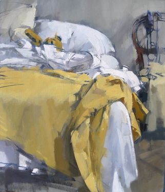 Maggie Siner, Yellow Blanket, Interior Paintings, Paintings I Love, Mellow Yellow, Still Life Painting, Interior Art, Life Art, Painting Inspiration