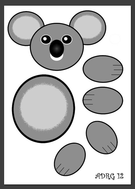 Draw Koala, Koala Craft, Easter Templates Printables, Alphabet Crafts Preschool, Kids Worksheets Preschool, Pencil Sketch Images, Australia Animals, Preschool Arts And Crafts, Daycare Ideas