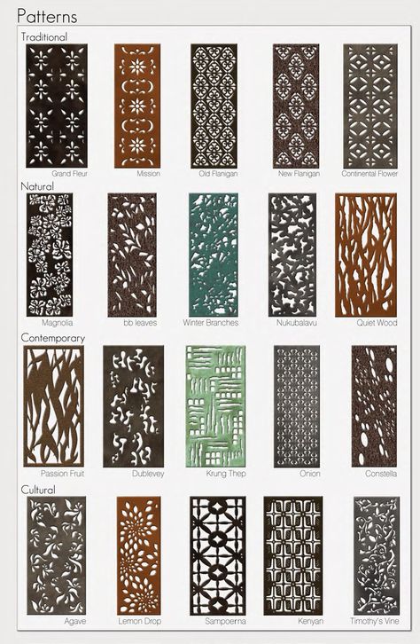 Eclectic Screens And Room Dividers - Eclectic - Screens And Room Dividers - Other | Houzz UK Laser Cut Screens, Laser Cut Panels, Copper Wood, Fence Art, Fence Lighting, Modern Fence, Metal Screen, Laser Cut Metal, Decorative Screens