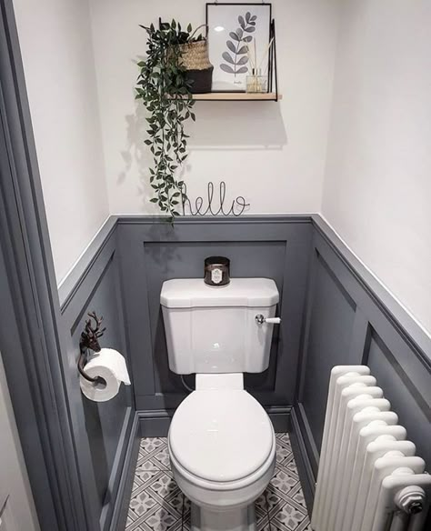 Understairs Toilet, Wc Ideas, Small Downstairs Toilet, Cloakroom Toilet, Bathroom Under Stairs, Downstairs Cloakroom, Toilet Room Decor, Small Toilet Room, Downstairs Loo