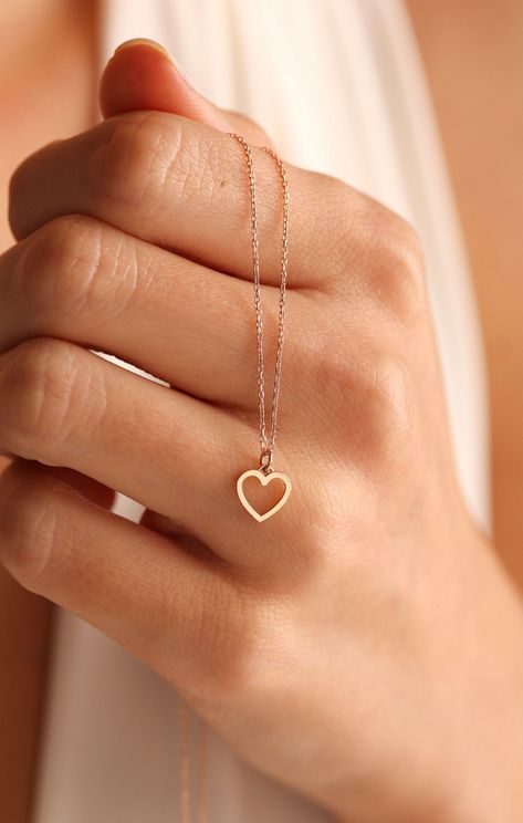 🔶 Minimalist Solid Gold Necklace is a unique Gift For Her which represent your love with its heart design. 🔶 Dainty Necklaces can be matched with almost every clothing with its simple and elegant design. 🔶 Handmade Gold Jewelry Women can be used both in special days and as a Everyday Necklace too! 🔶 14k Gold Jewelry is a good choice to make a lady happy. 🔶 Gold Carat: 14...#Jewelry #of #Accessories #Minimalist #Elegance #and #Simplicity #Beauty #Exploring #Gemstone #the #Style #Embracing Gold And Stone Jewelry, Minimalist Necklace Silver Unique, Everyday Gold Necklace, Everyday Necklace Simple, Gold Jewelry Women, Necklace Real Gold, Simple Gold Necklace, Jewelry Necklace Simple, Real Gold Necklace