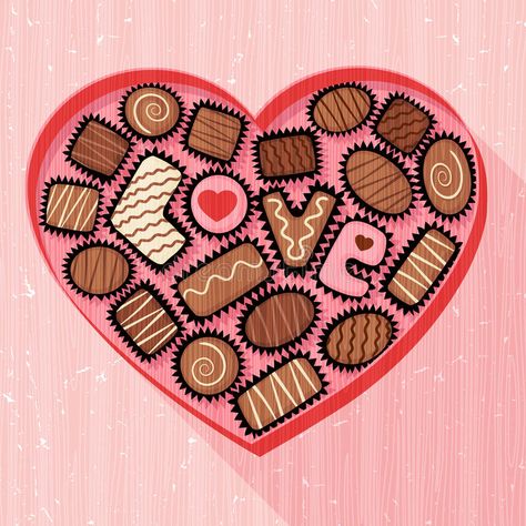 Valentines day candy. Fancy chocolates in heart shaped box for valentines day , #AD, #candy, #Fancy, #Valentines, #day, #chocolates #ad Box For Valentines, Valentines Day Illustration, Chocolate Drawing, Valentine Drawing, Valentines Day Candy, Valentines Day Bears, Valentine's Day Illustration, Valentines Illustration, Heart Shaped Candy